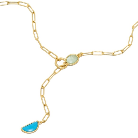 Madewell Stone Collection Green Apophyllite & Reconstituted Turquoise Necklace - Picture 3 of 4